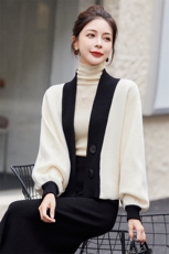 高级感仿水貂绒外套女短款2024秋季新款气质针织开衫上衣蝙蝠衫，女装毛呢外套，欣美人