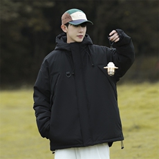 冬季新品保暖连帽棉衣休闲潮流青少年百搭棉服外套MY9083-P100，男装棉衣，电商A128