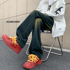 美式ins高街hiphop微喇复古蓝牛仔裤货号K2322P65控78，男装牛仔裤，电商A063