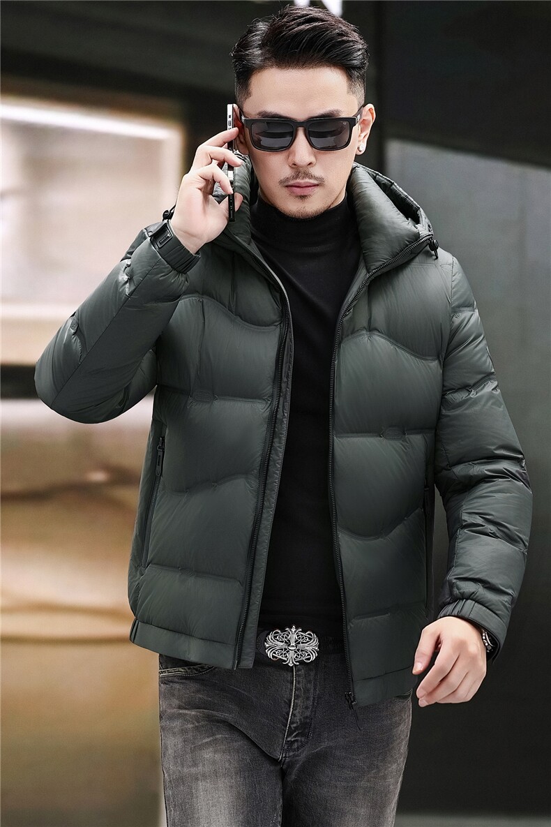 主推新款冬季连帽90绒子白鸭绒羽绒服外套中年男装加厚羽绒服夹克,男装夹克,钱塘723