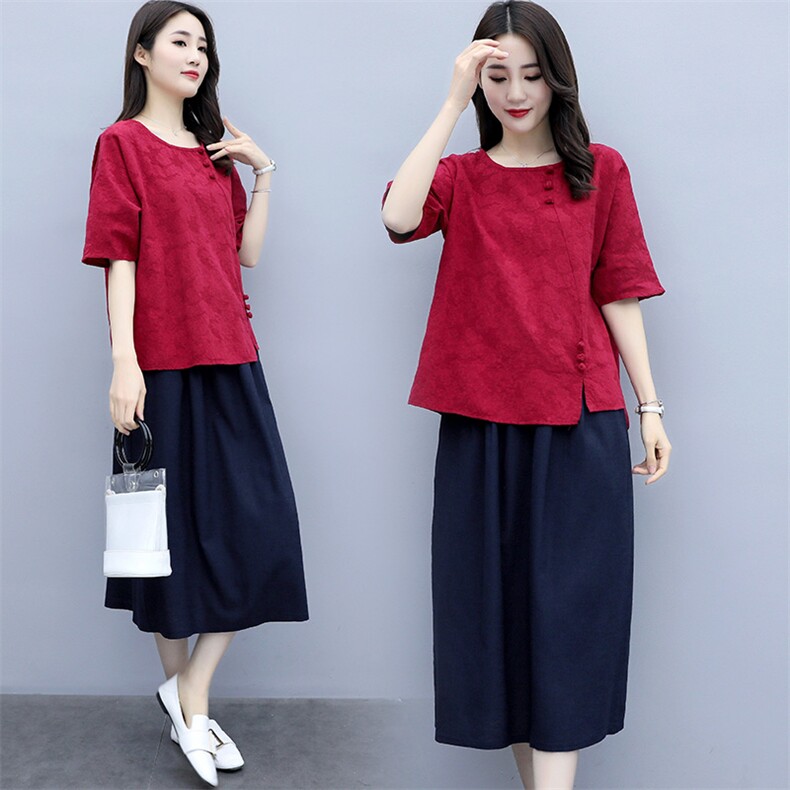 套装/套裙时尚潮流舒适气质2021年夏季圆领个性优雅，女装套装/套裙，雪樱依海