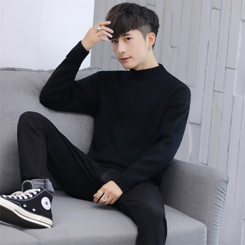 Y8829男士毛衣2021秋冬季新款韩版修身半高领打底针织衫,男装针织衫/毛衣,电商D310（原电商305）