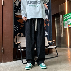 灯芯绒休闲裤男港风潮流帅气2023秋冬季新款ins宽松长裤K2618-P32，男装休闲裤，星座412-3