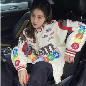 拼接棒球服外套2025年新款春秋美式复古ins潮情侣夹克上衣mm魔豆图片