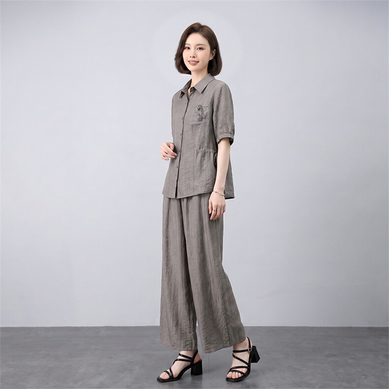 套装女夏季天丝面料宽松休闲两件套,女装套装/套裙,曼沙奕珂