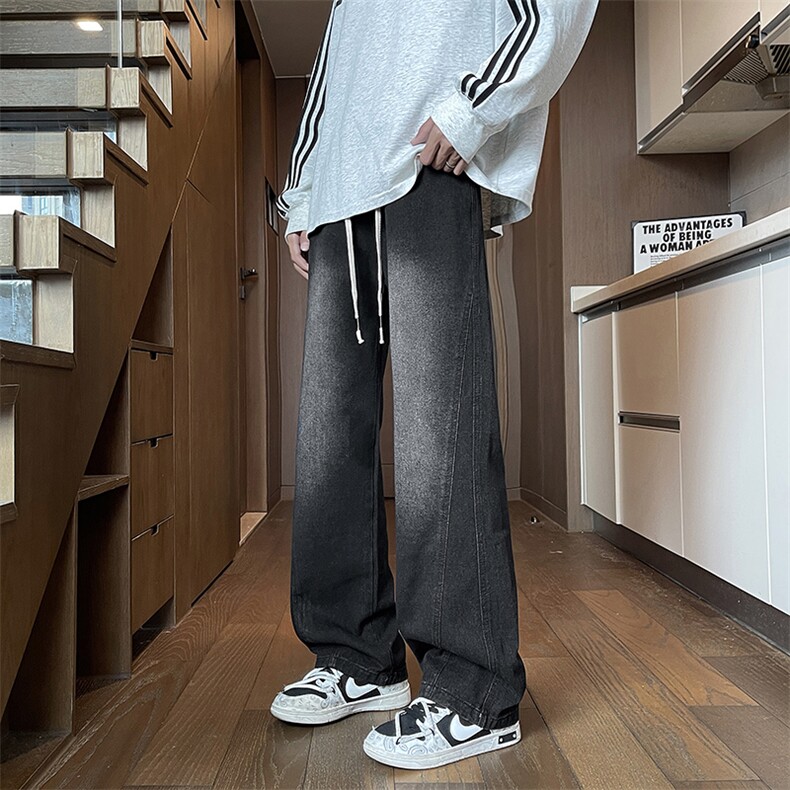 美式复古水洗牛仔裤潮牌宽松日系休闲百搭直筒裤，男装牛仔裤，星座410-6（原星座1304-1）