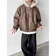 美式复古毛领座山雕棉服男款秋冬季重磅皮毛一体夹克外套M2229，男装夹克，星座1116A（原606A-3）