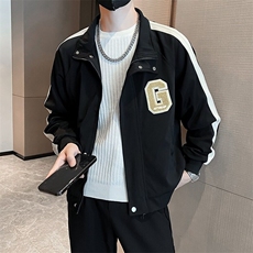春秋新款男士外套字母刺绣印花夹克上衣，男装夹克，星座1013