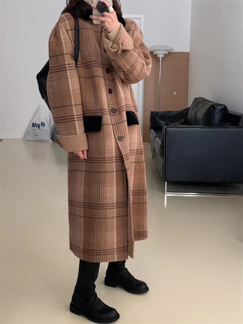 〈现货〉冬季格子大衣，其它，忻美