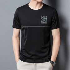 男士短袖T恤2023新款圆领纯色薄款中年爸爸装半袖上衣P45，男装T恤，星座1105-3
