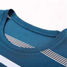 中老年爸爸装夏装条纹薄款T恤短袖圆领上衣男士POLO衫夏季新款，男装T恤，电商B212（原钱塘6029）