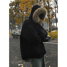 大毛领派克服男款冬季加厚美式复古连帽棉服保暖棉袄M6105，男装棉衣，星座1116A（原606A-3）
