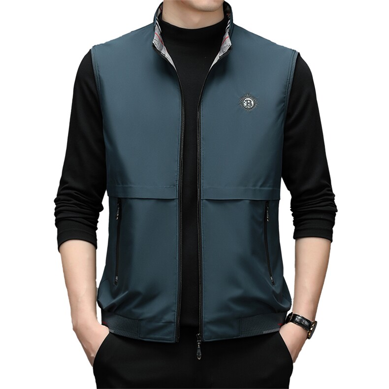 新款2023冬季商务休闲羽绒服马甲中青年立领马甲外套ZS22106-P160,男装背心/马甲,电商B212（原钱塘6029）