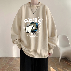 半高领毛衣男大码胖子针织衫毛线衣 M18403-P45 加绒款-P65图片