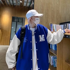 外套男春秋款高中初中生棒球服学院风宽松休闲拼色夹克JK504，男装夹克，星座1116A-1（原606A）