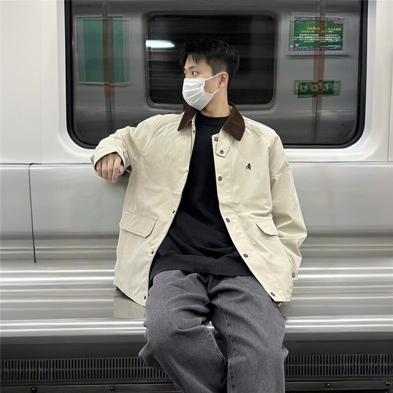 得物二开乳白色底特律工装夹克男款美式复古痞帅外套JK1259-P70,男装夹克,星座1103-3