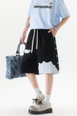8XL-M特大码短裤男夏季新款大码vibe破洞拼接高街短裤DK1518P50，男装休闲裤，电商D206-1