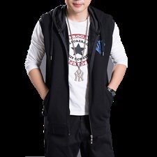 男士马甲无袖连帽背心运动马夹不倒绒针织开衫加肥加大码316款P70，男装背心/马甲，星座802