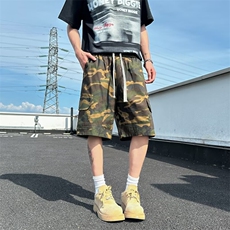 夏迷彩工装短裤男美式街头宽松休闲机能风痞帅五分中裤K6555-P43，男装牛仔裤，星座412-3