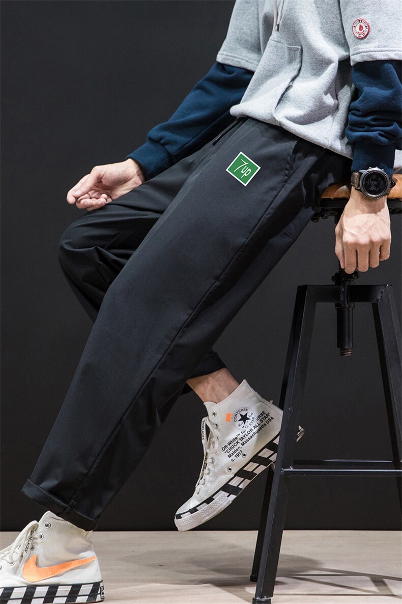 K43058-P25加绒款-P35休闲裤男士大码宽松九分裤男直筒运动裤男,男装休闲裤,电商A040A