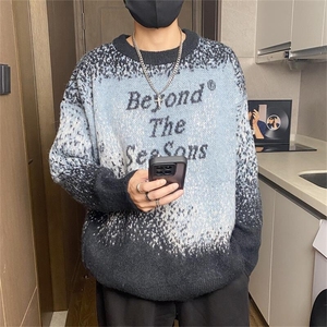 M710-特P68毛衣男秋冬季美式潮牌宽松慵懒风针织衫港风宽松外套图片