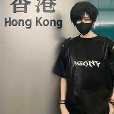 网络图小众液态金属亮面垫肩短袖t恤男宽松夏季上衣潮TA147，男装T恤，星座1116A（原606A-3）