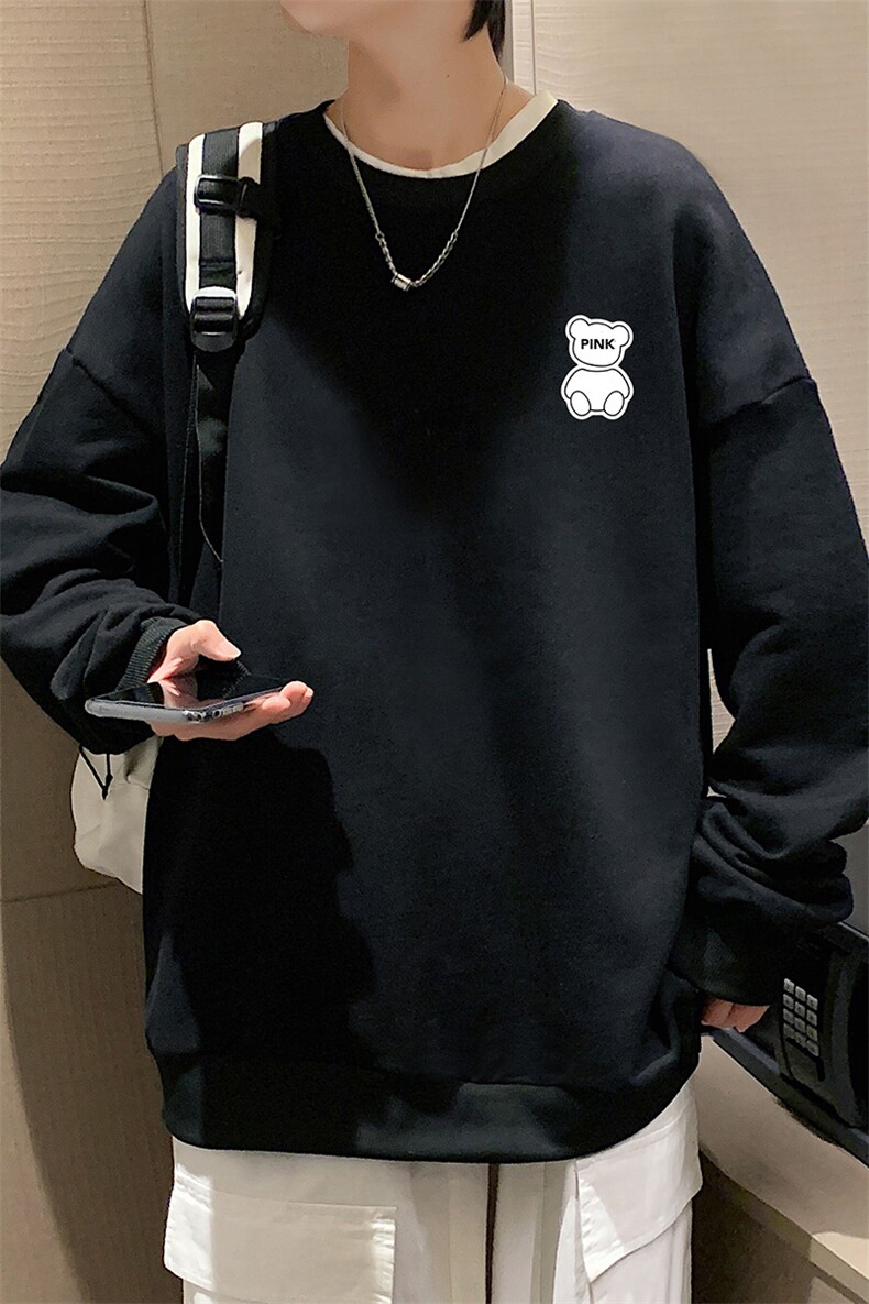 S6292-P28秋季圆领卫衣男大码韩版宽松长袖外套,男装卫衣,电商A040