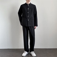 中山装立领毕业典礼礼服dk制服中山装春秋日系痞帅热血高校潮XY85，男装西服，星座601-1