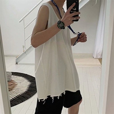 无袖背心男破洞痞子帅气2025港风夏季上衣ins潮流宽松潮ST072-P25，男装背心/马甲，星座412-3