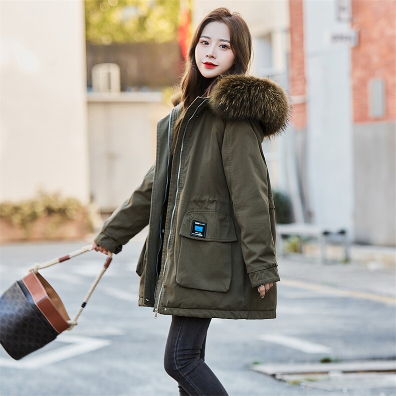 （现货持续在做）2025年冬季修身通勤中长款加厚韩版，女装棉衣/棉服，贵人树
