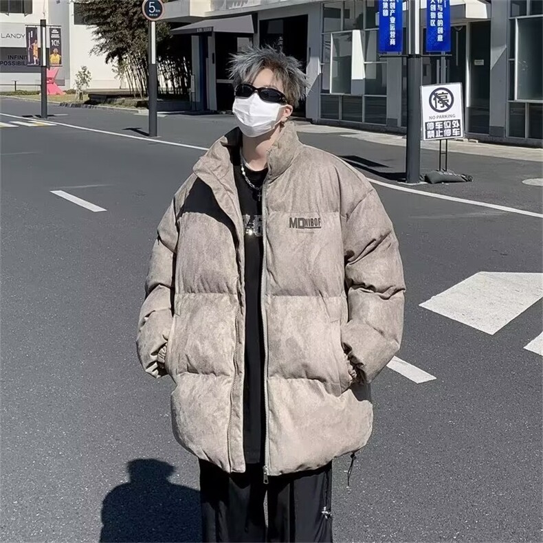 冬季潮牌大码加厚棉服外套保暖美式复古麂皮绒棉衣W161-P88,男装棉衣,星座1109-3