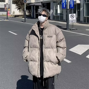 冬季潮牌大码加厚棉服外套保暖美式复古麂皮绒棉衣W161-P88图片