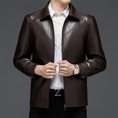 皮衣男士外套2023秋冬新款韩版潮流翻领服商务闲百搭工装皮夹克男，男装皮衣，电商B212（原钱塘6029）