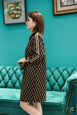 秋装连衣裙莫代儿印花，女装连衣裙，雪飞诗