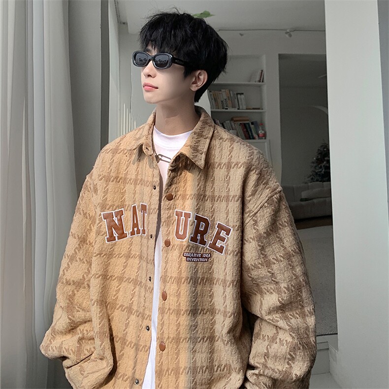 春季新款双面磨毛布拉格nature轻奢衬衫外套贴皮刺绣CS02315-P73,男装衬衫,星座308B-1
