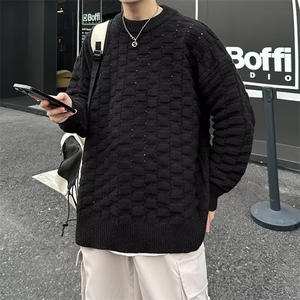 2024年秋冬季新款圆领休闲提花打底针织衫帅气套头毛衣男7008/P42图片