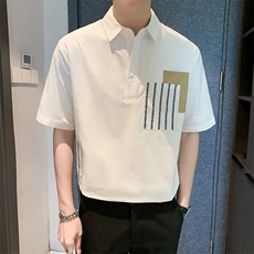 polo衫男生短袖t恤潮流半袖夏季翻领上衣潮牌青少年体恤T383-P36，男装T恤，星座1116A-2（原606A-1）