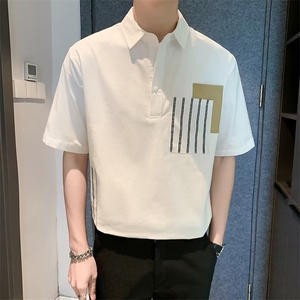 polo衫男生短袖t恤潮流半袖夏季翻领上衣潮牌青少年体恤 T383-P36图片