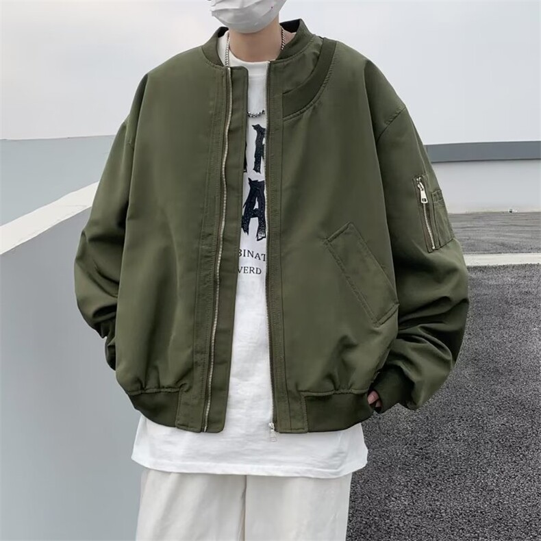 欧美高街外套男春秋痞帅飞行员夹克美式宽松棒球服潮JK08820-P55,男装夹克,星座308B-2