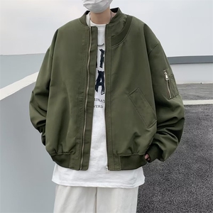 欧美高街外套男春秋痞帅飞行员夹克美式宽松棒球服潮JK08820-P55图片