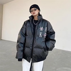 冬季棉服欧美风美式面包立领字母刺绣加厚棉服，男装棉衣，星座506A