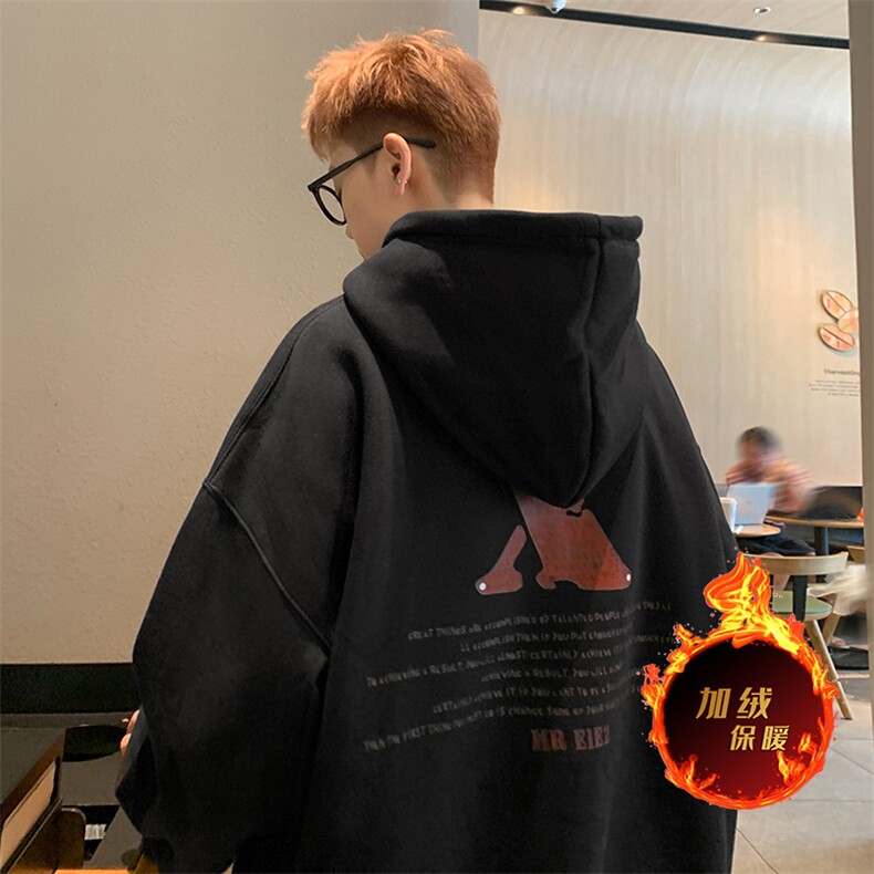 直播品质500克重磅秋冬美式加绒加厚卫衣外套H507常规P35加绒P40,男装卫衣,电商A486