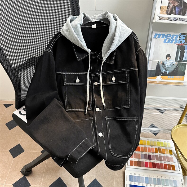 JK3039-P75-限价108 M-5XL现货牛仔夹克外套大码图片