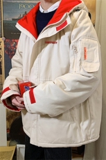 秋冬潮流工装连帽棉衣男休闲学生加厚百搭面包服现货W094-P80，男装棉衣，星座512-2