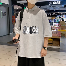 PL57100-P35翻领短袖polo衫男大码胖子半袖t恤男有领保罗衫模特，男装Polo衫，电商A040