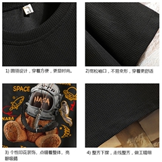 华夫格t恤男短袖男大码五分袖砖墙挂拍HT73281-P22，男装T恤，电商A040A
