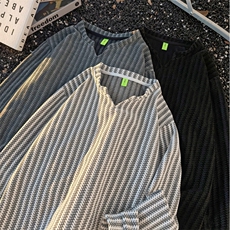 港风秋冬款男女卫衣小V领雪尼尔长袖打底衫外套WY091P33，男装T恤，星座1013-1