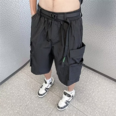 送腰带休闲短裤男韩版潮大口袋个性高街2023夏季五分裤K4174-P32，男装休闲裤，星座412-3