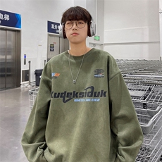 直播品质400克麂皮绒重磅工艺美式德丝网印花卫衣JP203特P40，男装卫衣，电商A486