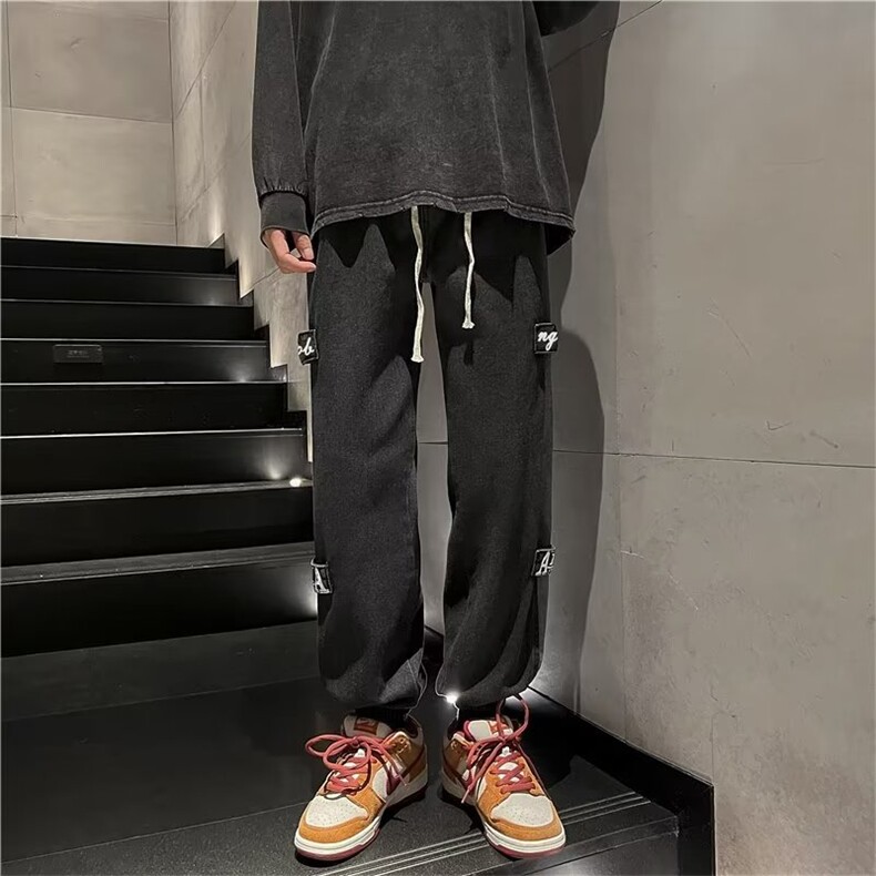 牛仔裤男秋季潮大码休闲裤子高街T1617P42,男装牛仔裤,星座1116-2